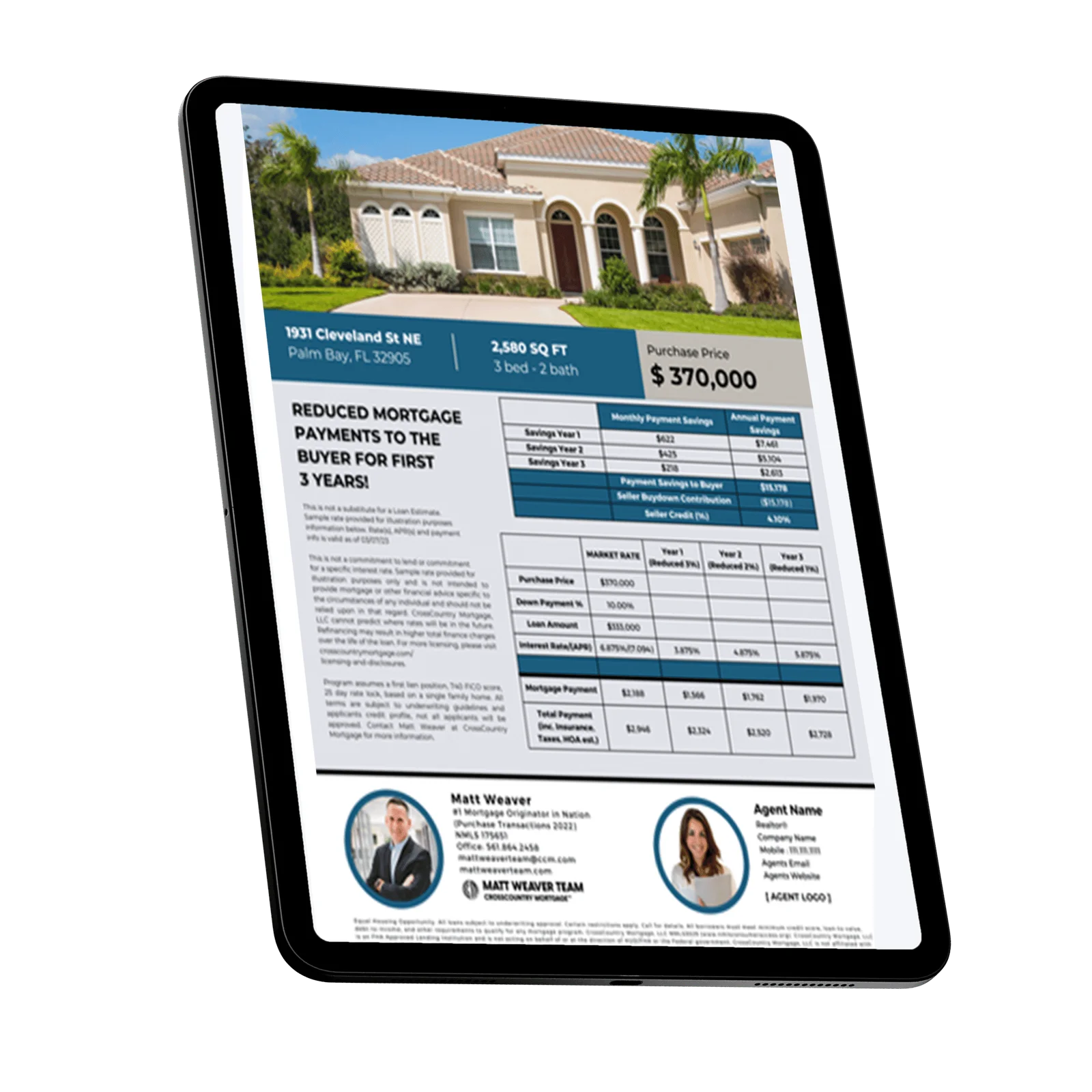 Boca Raton real estate listing flyers with payment-based marketing