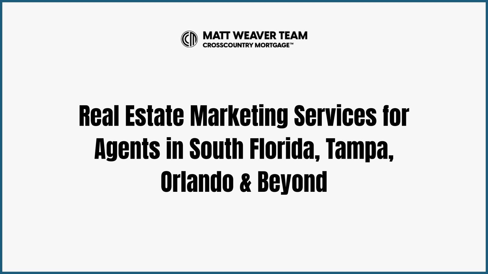 Real Estate Marketing Services. Matt Weaver leading a room full of South Florida and Tampa real estate agents through a marketing strategy workshop, with co-branded flyers and listing presentations spread across the tables.